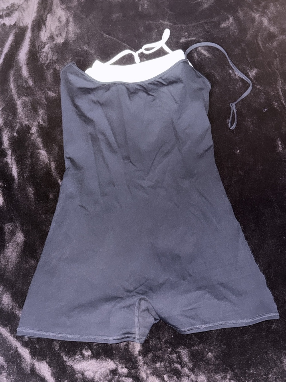 Garage Black Halter Bodysuit Romper with White Lining